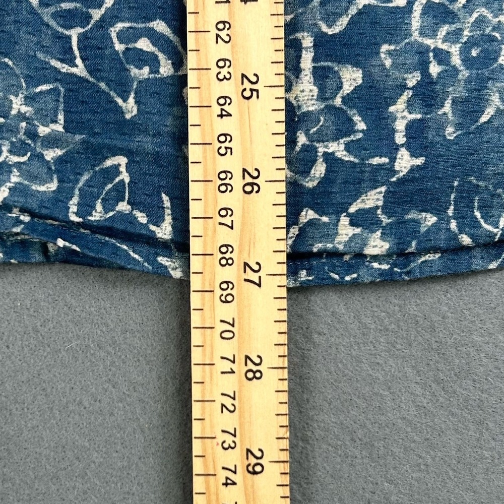 Lauren Ralph Lauren Denim Floral Y2K Blue Boho Western Cottagecore Shirt Medium - Picture 8 of 9